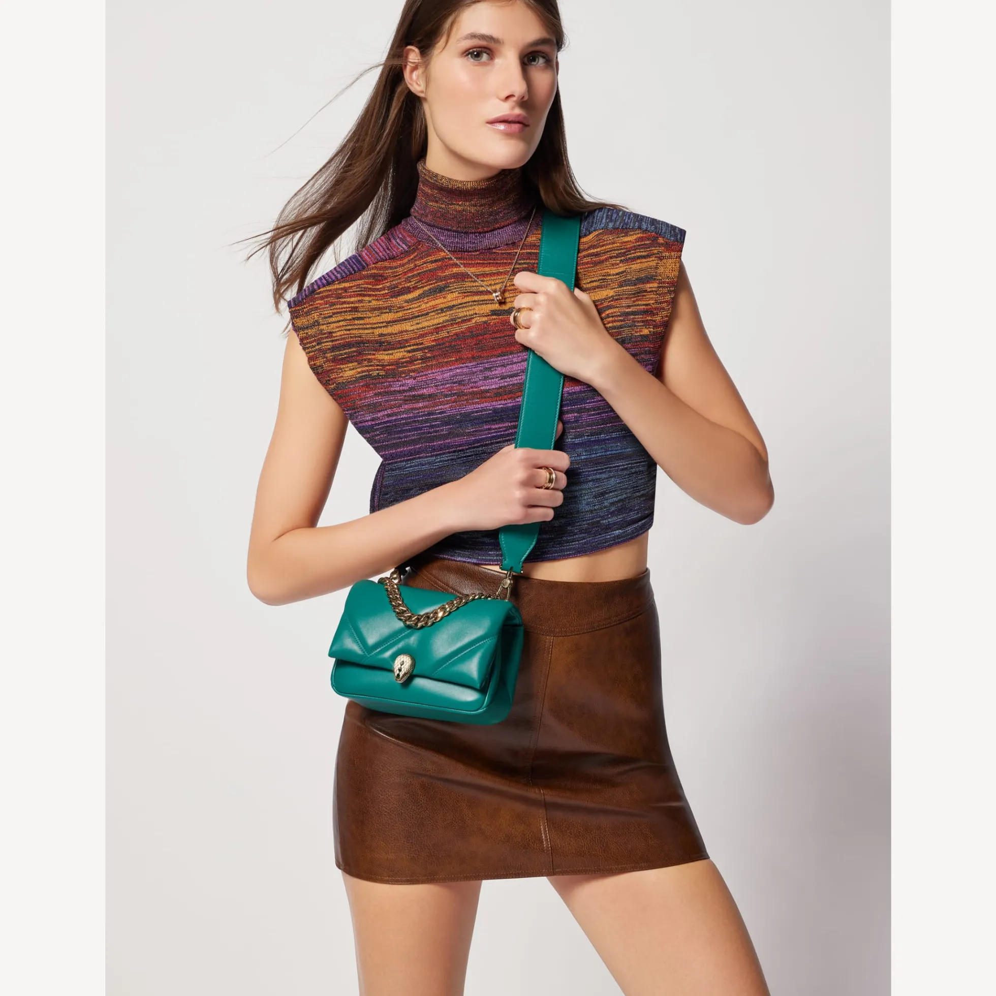 Serpenti Cabochon Maxi Chain Crossbody-Minitasche