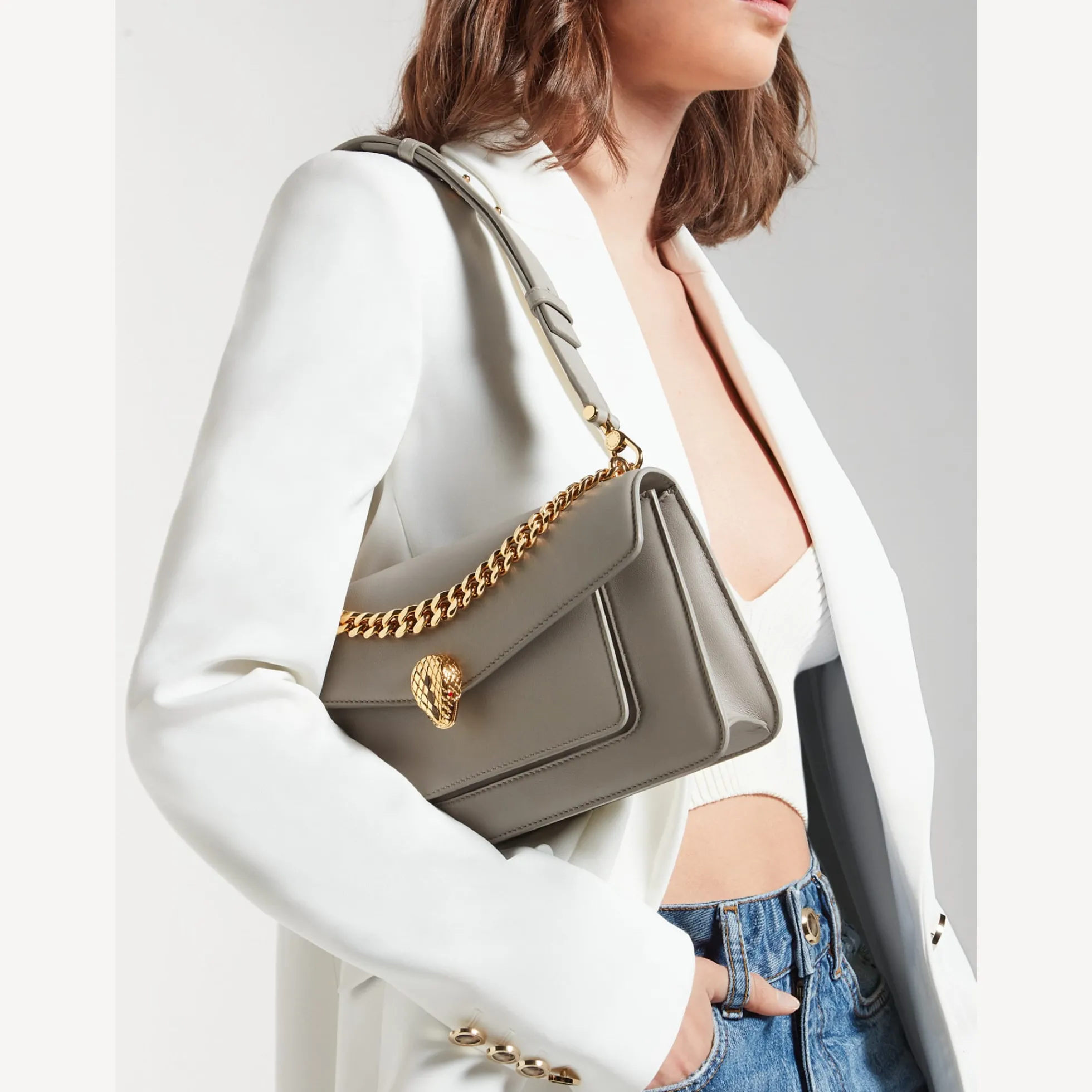 Serpenti East-West Maxi Chain Schultertasche