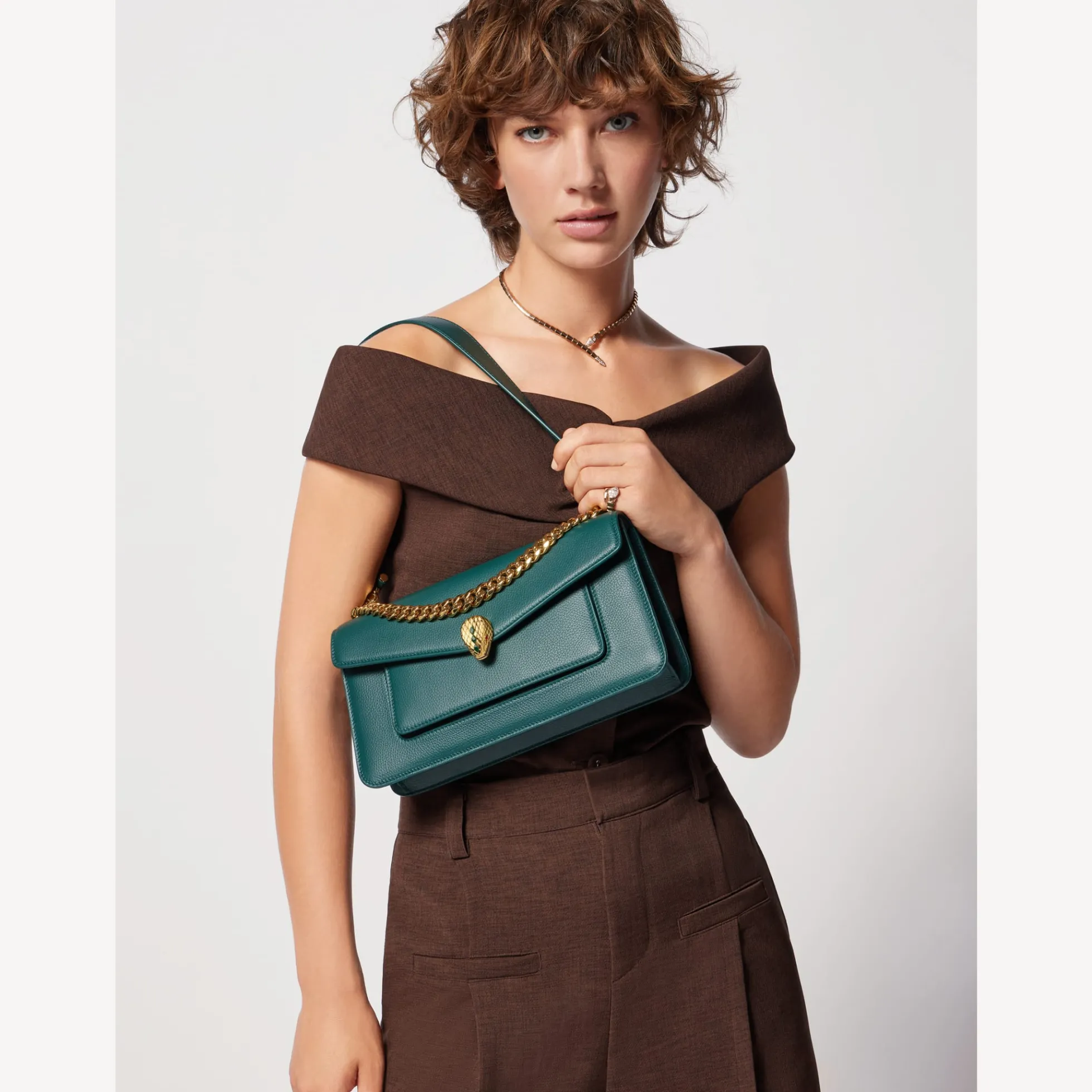 Serpenti East-West Maxi Chain Schultertasche